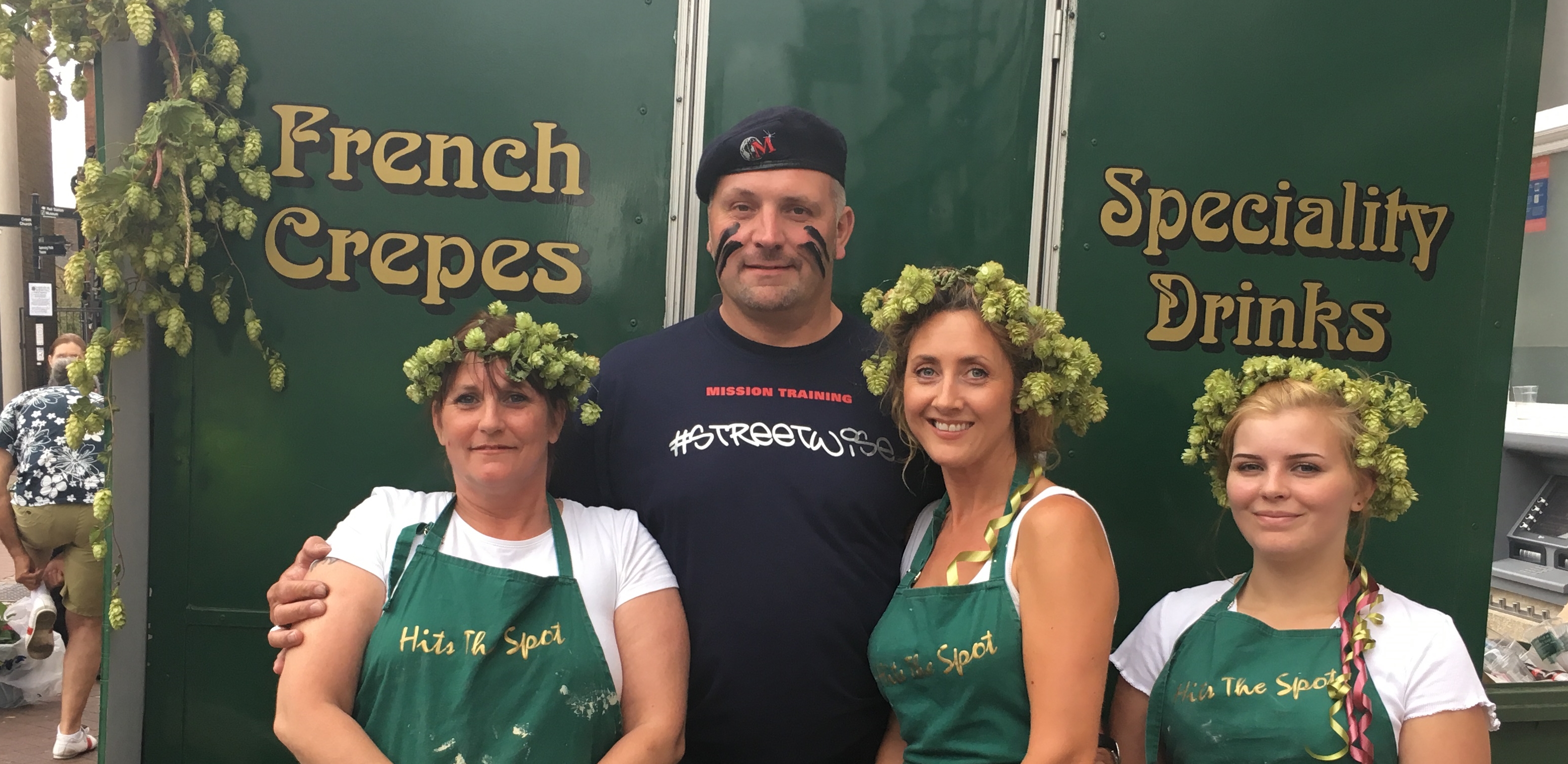 September 2016 - Maximus visited the crepe stand at the Faversham Hop Festival